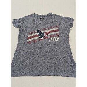 Houston Texans 2002 Women’s V-Neck T-Shirt XL NFL Team Apparel Gray
